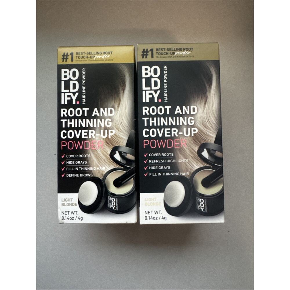 BOLDIFY Root Touch Up Powder Light Blonde 2 Pack Covers Gray Thinning Hair